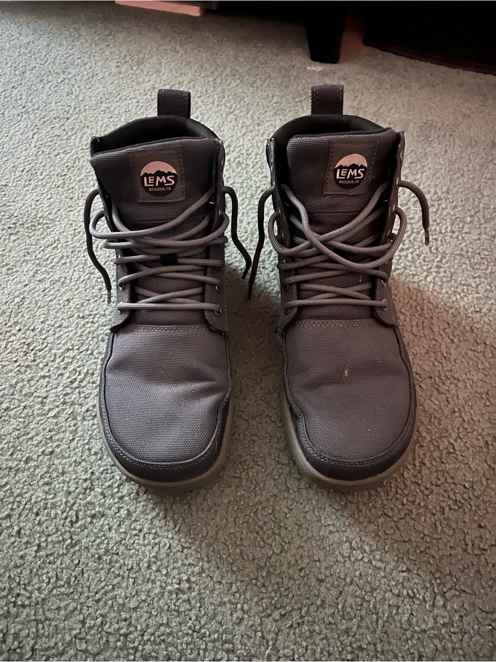 Lems Men’s Gray Lightweight Lace-Up Adventure Boots